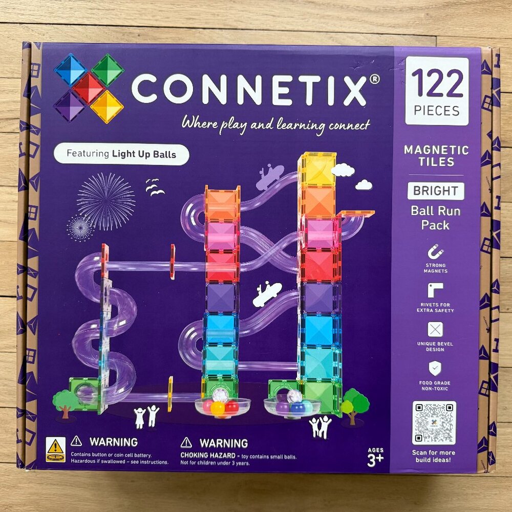 CONNETIX Magnetic Tiles Bright Ball Run Pack
